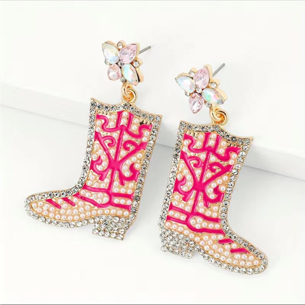 FLASH SALE 
NWT Kick Ass Cowgirl Boots Beaded Earrings